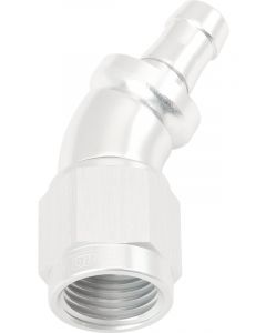 Aeroflow Push Lock 30 Deg Hose End -6AN To 5/16" 8mm Barb Silver