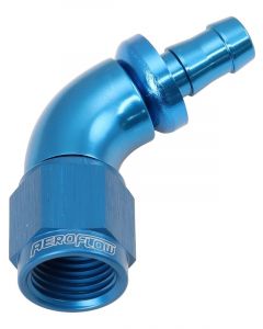 Aeroflow Push Lock 60 Deg Hose End -6AN To 5/16" 8mm Barb Blue