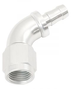 Aeroflow Push Lock 60 Deg Hose End -6AN To 5/16" 8mm Barb Silver