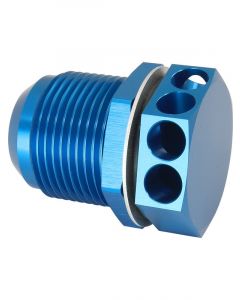 Aeroflow Bolt In Breather Bulkhead -16 Blue Finish