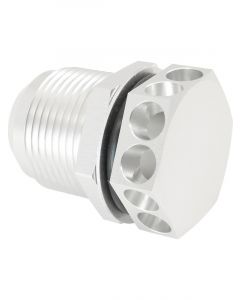 Aeroflow Bolt In Breather Bulkhead -16 Silver Finish