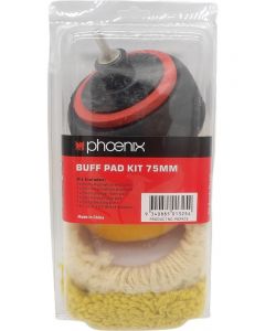 Phoenix Buff Pad Kit 75mm 6 Pieces For Buffing & Polishing
