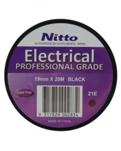 Nitto Pvc Tape 19mm x 20M Black Type 21E