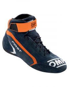 OMP Racing Driving Shoe Mid-Top Blue Orange Euro Size 45