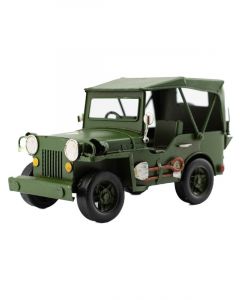 Boyle Jeep with Canopy Metal Collectable Green 17x9x10cm