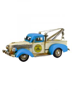 Boyle Tow Truck Metal Collectable Blue and White 29x12x11cm