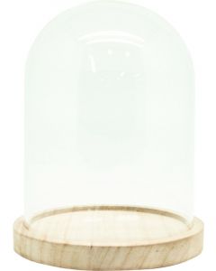 Boyle Glass Cloche W/Wooden Base 12.5X12.5X17