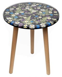 Leni Resin Side Table Tranquil Garden Black 40x40x52cm