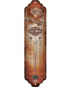 Nostalgic-Art Thermometer Harley Davidson Born To Ride Eagle