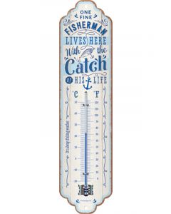 Nostalgic-Art Thermometer Fisherman Catch 28x6.5x2cm