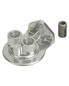 Derale Single Ports Up 1/2" NPT Remote Filter Mount Dual Thread Entry