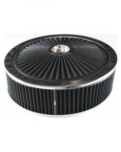 TFI Racing Extraflow Black Chrome Air Filter Cleaner 14"x 3" Recess Base