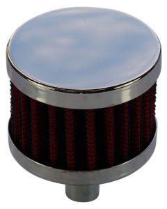 TFI Racing Vent Tube Breather Crankcase 1/2"13mm Chrome Top Red Element
