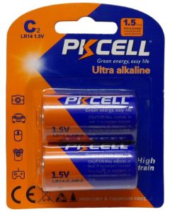 PK Cell Alkaline 1.5V C Battery 2 Pack