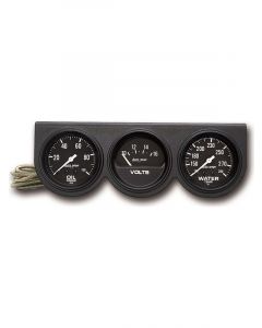 Auto Meter Gauge Console OILP/WTMP/Volt, 2-5/8" 100PSI/280 °F/16V Black