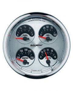 Auto Meter 5" Quad Gauge 100 PSI/100-250 °F/8-18V/240-33 Ω American Muscle