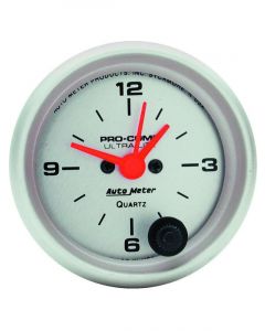 Auto Meter 2-1/16" Clock, 12 Hour, Quartz Ultra-Lite