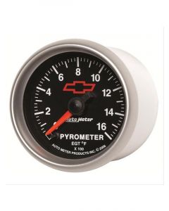 Auto Meter 2-1/16" Pyrometer 0-1600 °F Stepper Motor Bowtie GM Black