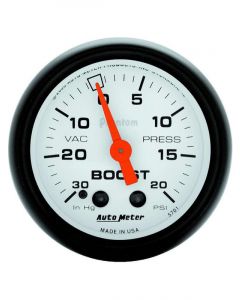 Auto Meter 2-1/16" Boost/Vacuum, 30 In HG/20 PSI, Mechanical, Phantom