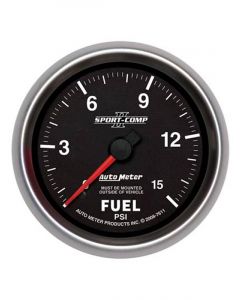 Auto Meter 2-5/8" Fuel Pressure, 0-15 PSI, Mechanical, Sport-Comp II