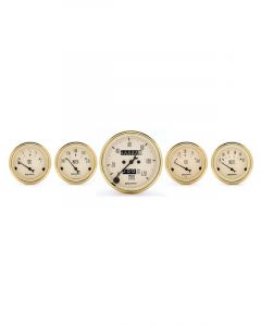 Auto Meter 5 PC Gauge Kit, 3-1/8" & 2-1/16" Mech Speedometer Golden Oldies