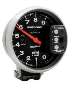 Auto Meter 5" Pedestal Playback Tachometer, 0-9,000 RPM, Sport-Comp