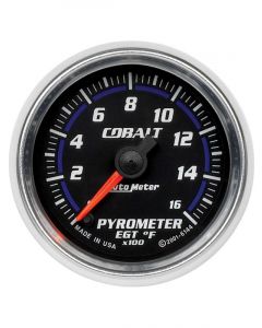 Auto Meter 2-1/16" Pyrometer, 0-1600 °F, Stepper Motor, Cobalt