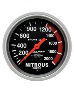 Auto Meter 2-5/8" Nitrous Pressure, 0-2000 PSI, Mechanical, Sport-Comp