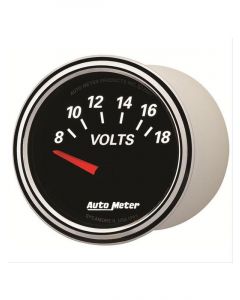 Auto Meter 2-1/16" Voltmeter, 8-18V, Air-Core, Designer Black II