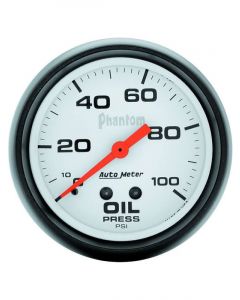 Auto Meter 2-5/8" Oil Pressure, 0-100 PSI, Air-Core, Phantom