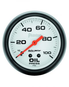 Auto Meter 2-5/8" Oil Pressure, 0-100 PSI, Mechanical, Phantom