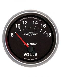Auto Meter 2-5/8" Voltmeter, 8-18V, Air-Core, Sport-Comp II
