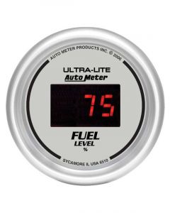 Auto Meter 2-1/16" Fuel Level, Programmable 0-280 Ω, Dig. Silver