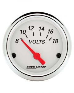 Auto Meter 2-1/16" Voltmeter, 8-18V, Air-Core, Arctic White