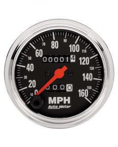 Auto Meter 3-3/8" Speedometer, 0-160 MPH, Mechanical, Traditional Chrome