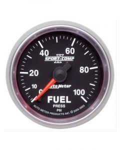 Auto Meter 2-1/16" Fuel Pressure, 0-100 PSI, Stepper Motor, Sport-Comp II