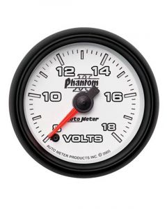 Auto Meter 2-1/16" Voltmeter, 8-18V, Digital Steper Motor, Phantom II