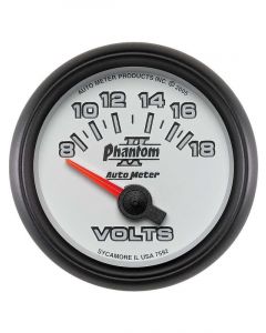 Auto Meter 2-1/16" Voltmeter, 8-18V, Air-Core, Phantom II