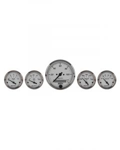 Auto Meter 5 PC Gauge Kit 3-1/8" & 2-1/16" Elec Speedo American Platinum
