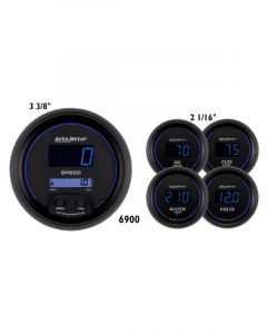 Auto Meter 5 Pc. Gauge Kit, 3-3/8" & 2-1/16", Cobalt Digital