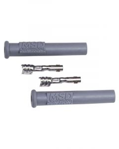 MSD Spark Plug Boots And Terminals Gray Straight Boots Pair