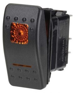 Narva 12V Illuminated Off/Momentary (On) Sealed Rocker Switch Amber