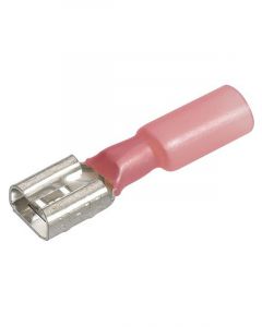 Narva 6.3 x 0.8mm Adhesive Lined Female Blade Terminal Red Pack of 50