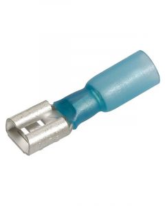 Narva 6.3 x 0.8mm Adhesive Lined Male Blade Terminal Blue Pack of 50