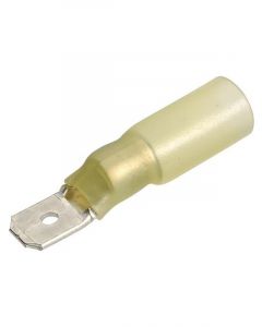 Narva 6.3 x 0.8mm Adhesive Lined Male Blade Terminal Yellow Pack of 50
