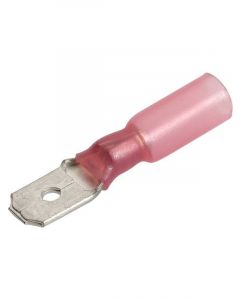 Narva 6.3 x 0.8mm Adhesive Lined Male Blade Terminal Red Pack of 50