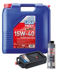 LIQUI MOLY Touring High Tech 15W-40 20L Silver Service Kit + 8L Drip Tray