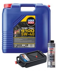 LIQUI MOLY Top Tec 4100 5W-40 20L Silver Service Kit + 8L Drip Tray