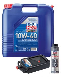 LIQUI MOLY Super Leichtlauf 10W-40 20L Silver Service Kit + 8L Drip Tray