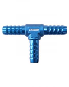 Aeroflow Aluminium Barb T-Piece - Blue 1/4" (6mm)